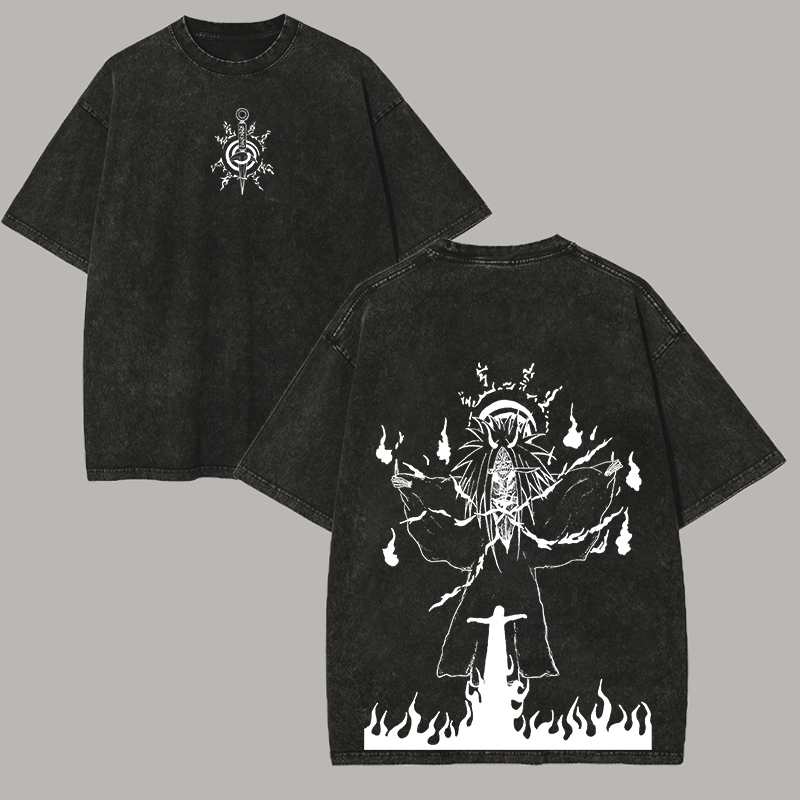Naruto Vintage Printed Unisex Washed T-Shirt