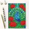 Peacock 5D DIY Diamond Art Painting Notebook Kit 50 Pages A5 Rhinestone Art Painting Notebook Kit for Adults Beginners Holiday Birthday Gift