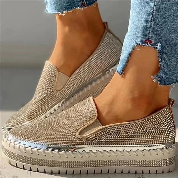 Women Rhinestone Casual Flat Shoes