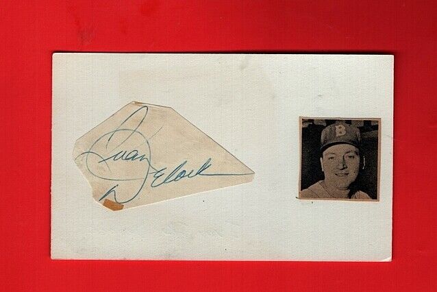 IKE DELOCK-BOSTON RED SOX AUTOGRAPHED CUT ON 3X5 CARD W/Photo Poster painting