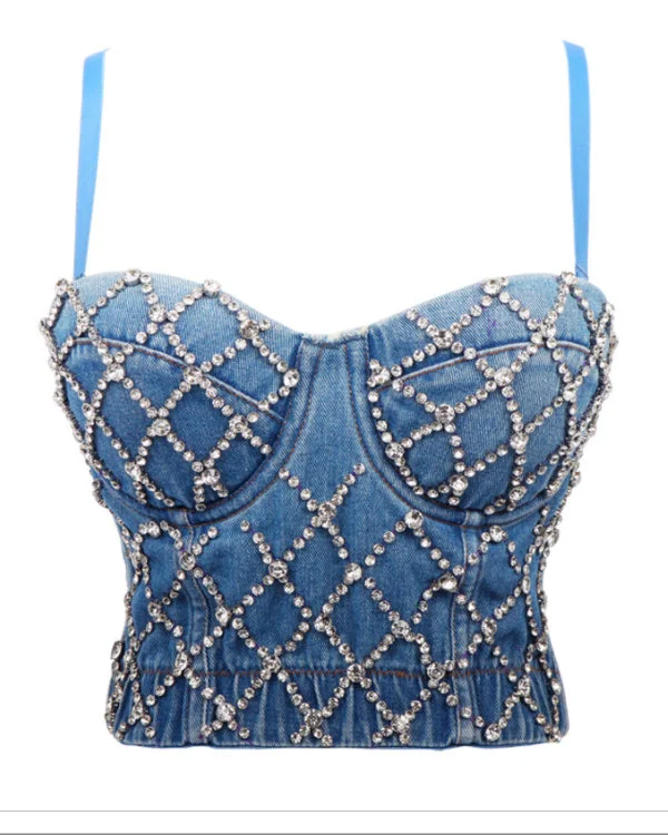Sexy Denim Outer Corset