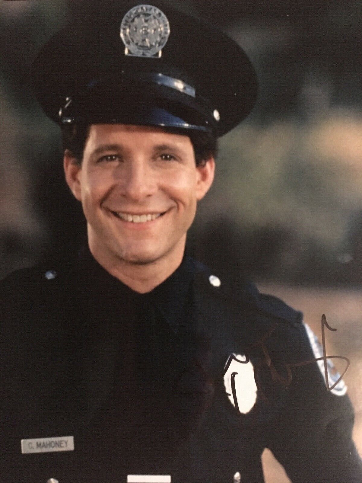 STEVE GUTTENBERG - POLICE ACADEMY ACTOR - EXCELLENT SIGNED Photo Poster paintingGRAPH