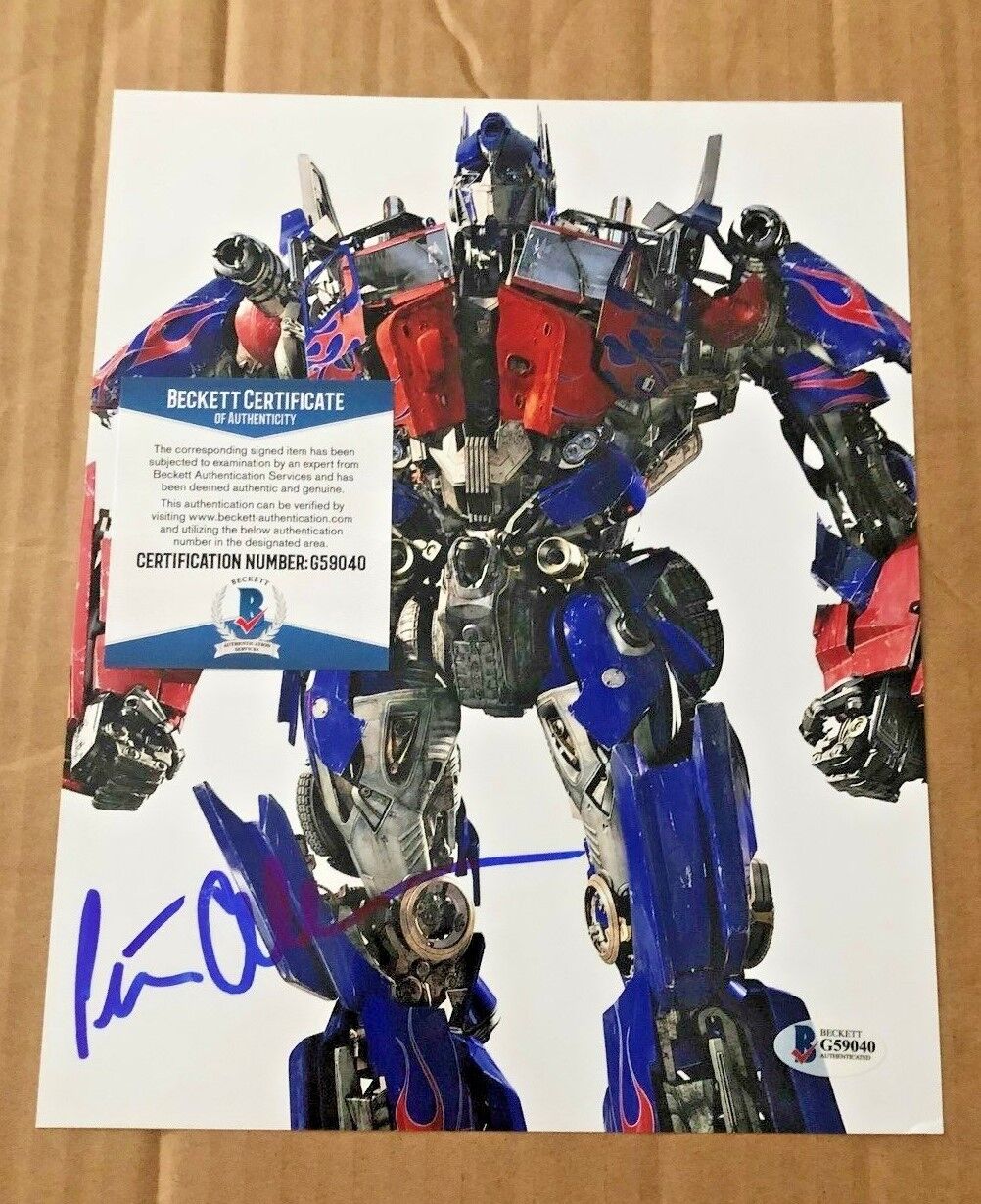 PETER CULLEN SIGNED TRANSFORMERS OPTIMUS PRIME 8X10 Photo Poster painting BECKETT CERT #2