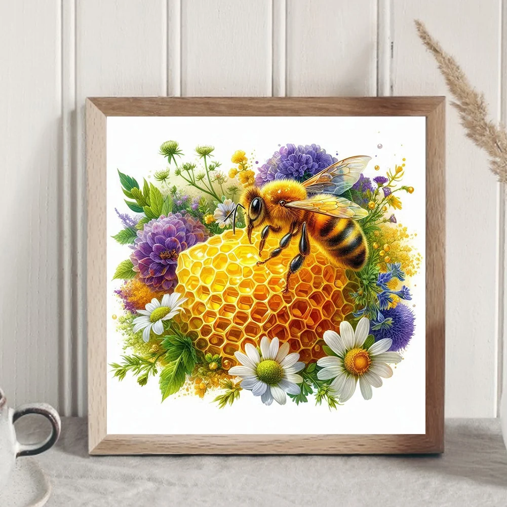 Diamond Painting - Full Round Drill - Flower Bee(Canvas|30*30cm)