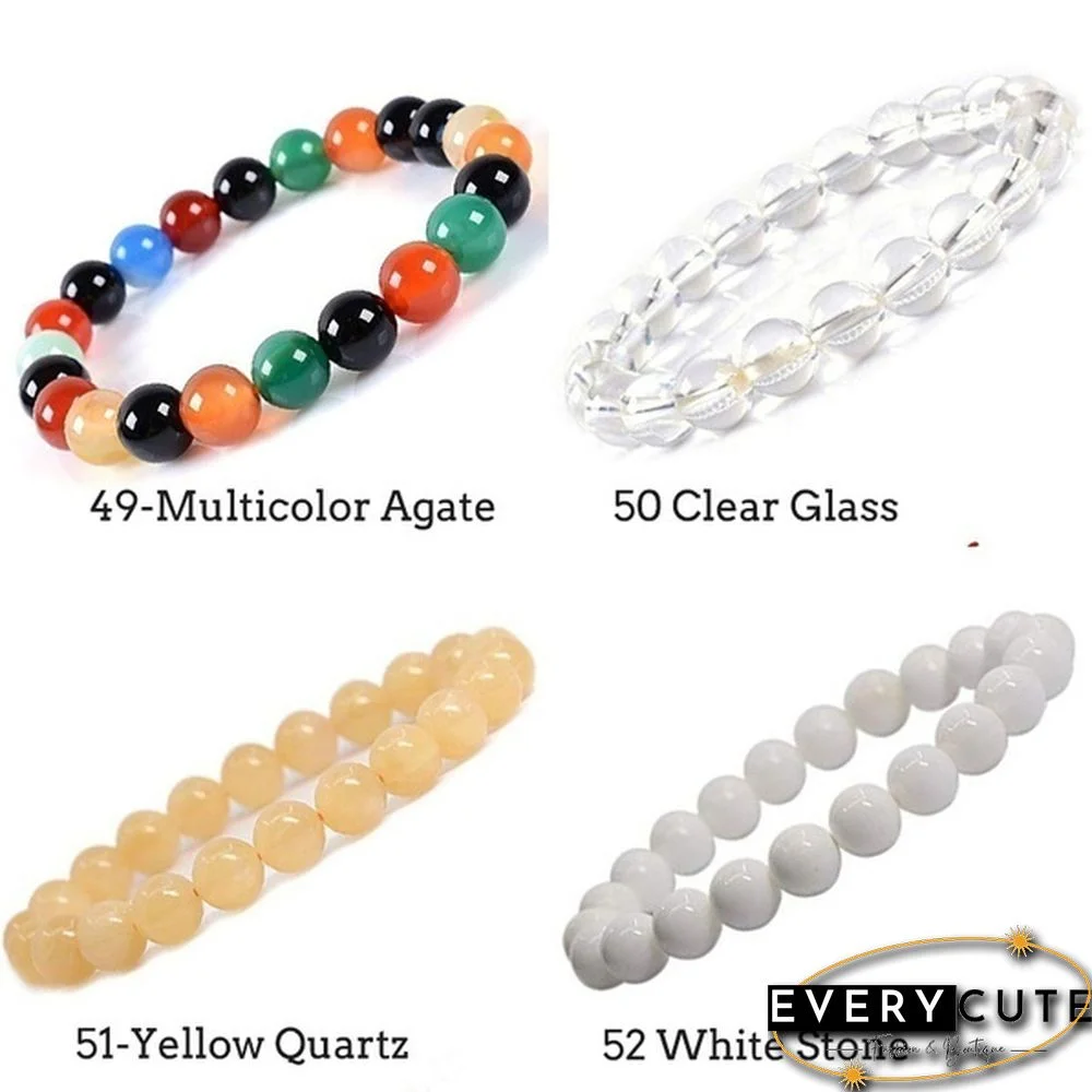 Natural Gemstone Round Beads 8mm Bracelets Apatite / Agate /amethyst /watermelon /Rose Quartz /Morgan Stone/malachite/Tiger Eye Fashion Bracelet 75 Styles