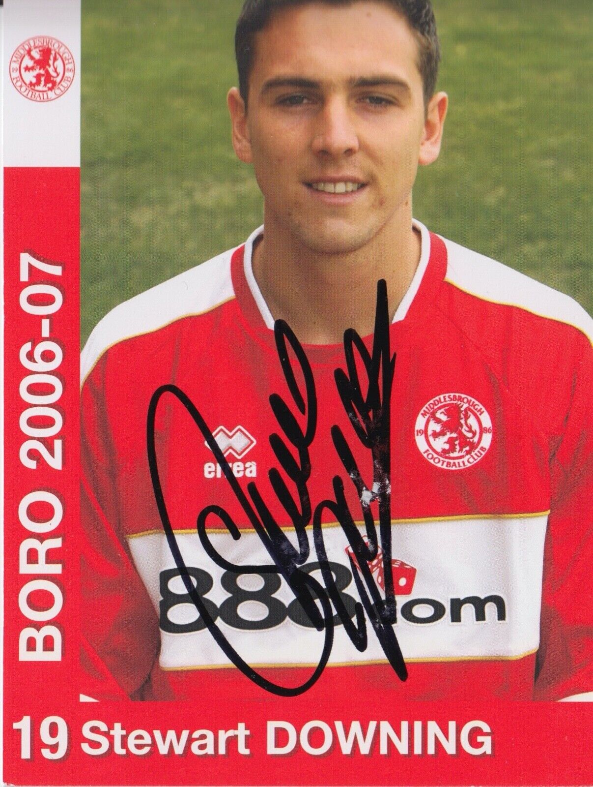 Stewart Downing Hand Signed Promo Card - Middlesbrough - Football Autograph.