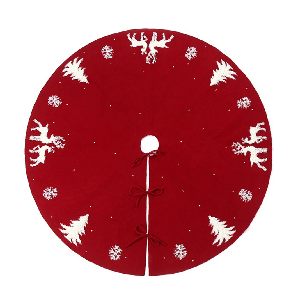Knitted three-dimensional terry moose Christmas tree decorative tree skirt