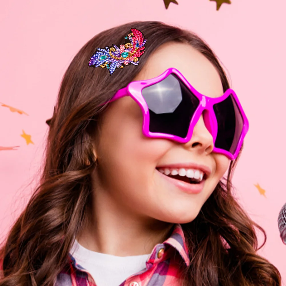 3pcs DIY Feather Diamond Painting Hairpin Handmade Diamond Barrette Art