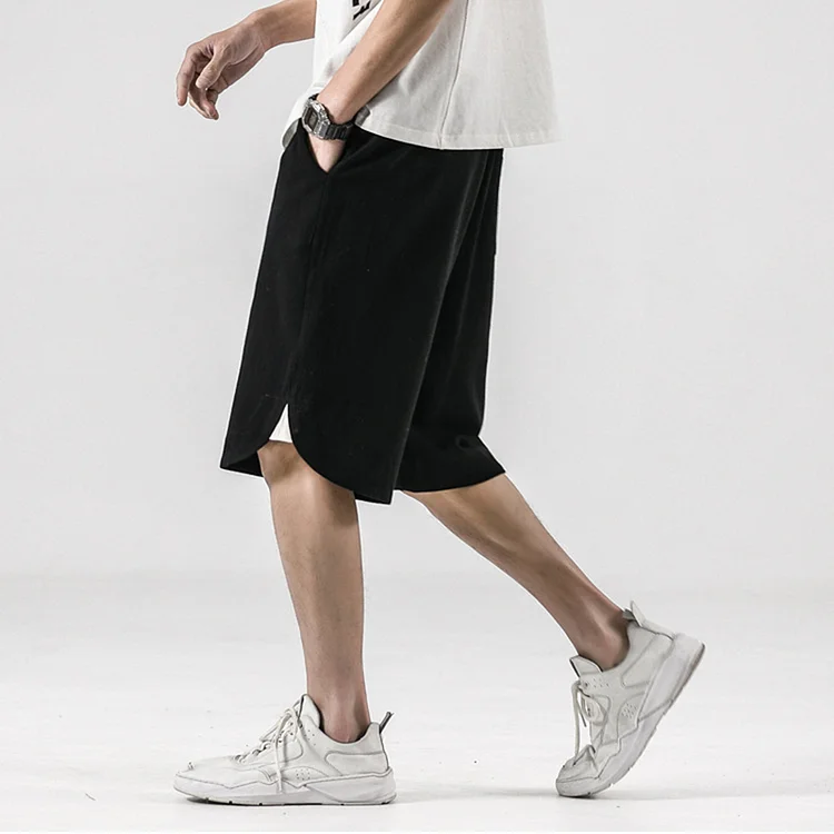 Men's Cotton Linen Drawstring Pocket Casual Pants