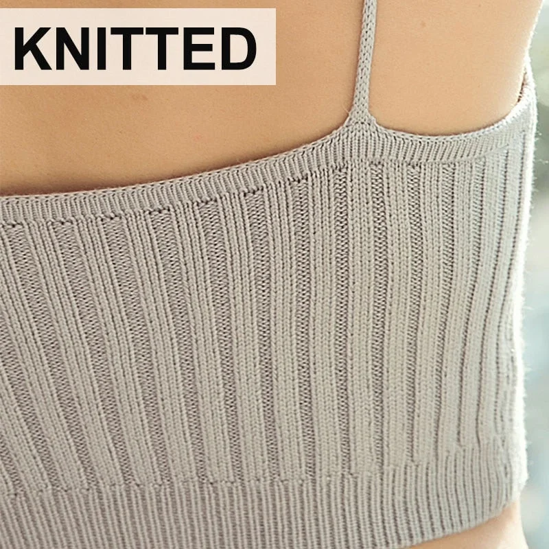 Knitted Tank Top Women Fashion Crop Tops Cotton Underwear Lingerie Streetwear mujer Vest Cropped Tee Camisole Female Tank Tops