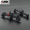 AMK SCX10 Aluminum Alloy Front Rear Portal Axles Complete for 1/10 RC Crawler Cars Axial SCX10 I II RGT 86100 Upgrades (Black)