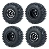 AMK 4Pcs 1.0" Rubber All Terrain 7.5mm Hex Wheels and Tires 25x54x24mm for 1/24 RC Crawler Cars Axial SCX24 90081 AXI00001 AXI00002 AXI00004 1/18 TRX4M (Blue)