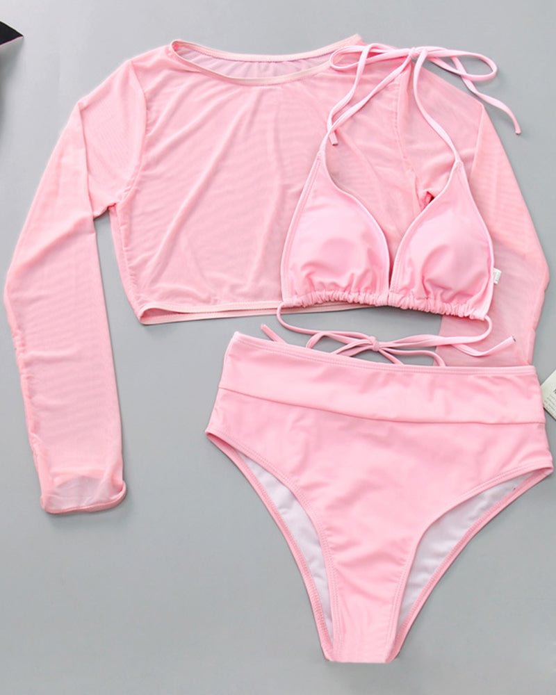 High Waist Three-piece Women's Swimsuit