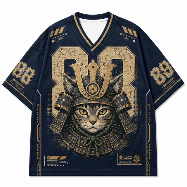 Blue Kabuto Cat Mesh Jersey