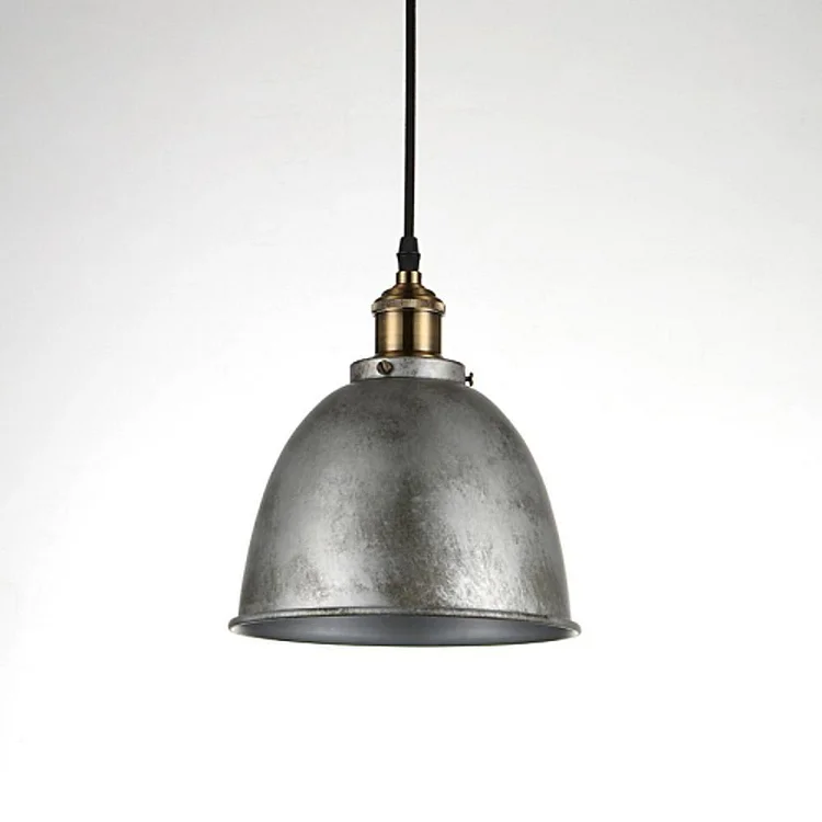 8'' White Rustic Dome Pendant Light Bowled Metal Industrial Pendant Light - Appledas