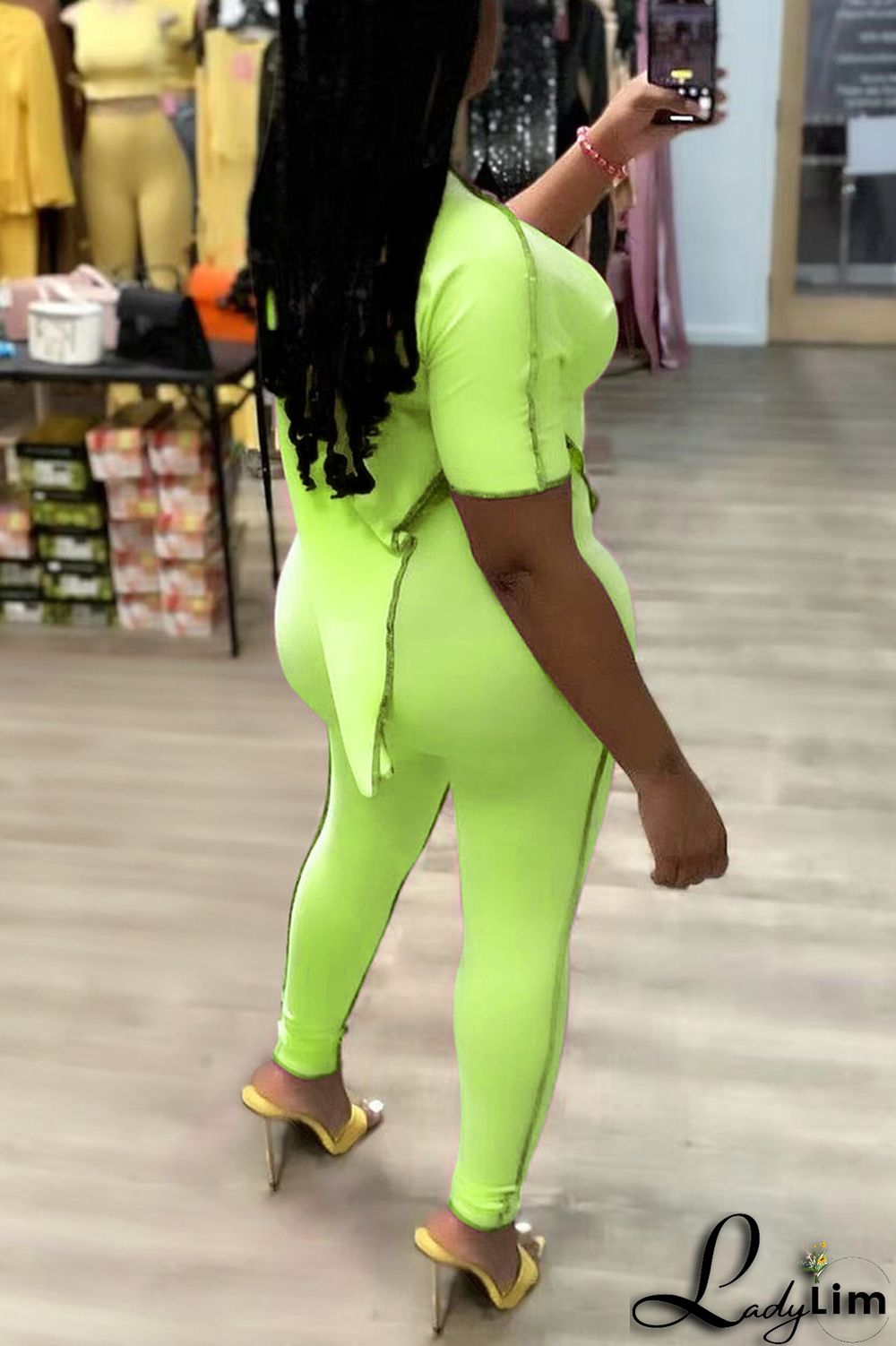 Pink Fashion Casual Print Asymmetrical O Neck Short Sleeve Two Pieces