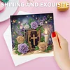 6pcs Diamond Painting Cross Greeting Card Set with Envelope Daily Wishing Cards for Birthdays Thanksgiving & Special Occasion