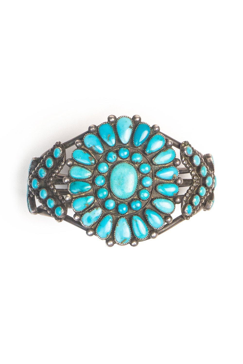 Cuff, Cluster, Turquoise, Vintage, 1940's, 2581
