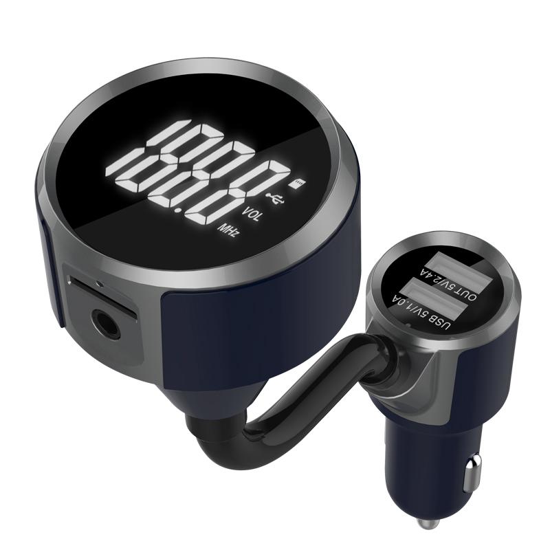 

Bluetooth 4.2 Hands-free Car Kit LCD FM Transmitter USB Charger MP3 Player, 501 Original