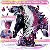 Pink Butterfly Horse 5D DIY Diamond Art Painting Kit Partial Drill 30x30cm