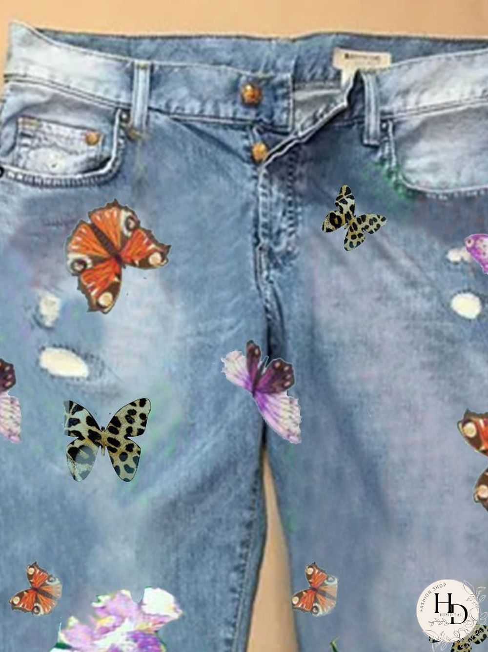 Holiday Floral Floral-Print Jeans