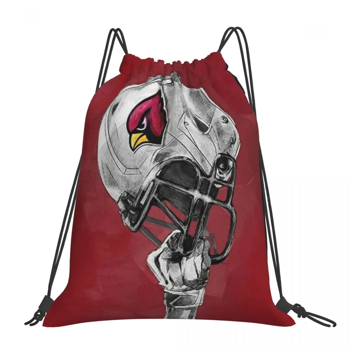 Arizona Cardinals Football Helmet Unisex Drawstring Backpack Bag Travel Sackpack
