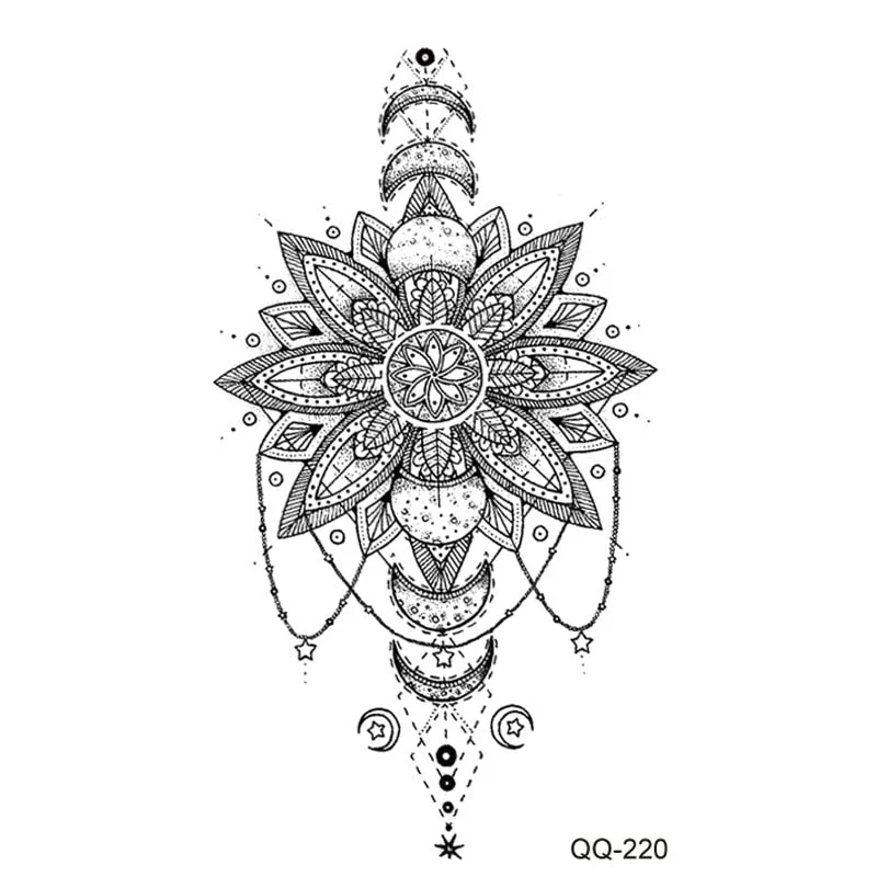 Waterproof Temporary Tattoo Stickers Black Somnus Flower Plant Small Size Tatto Flash Tatoo Fake Tattoos for Man Kid Girl Women