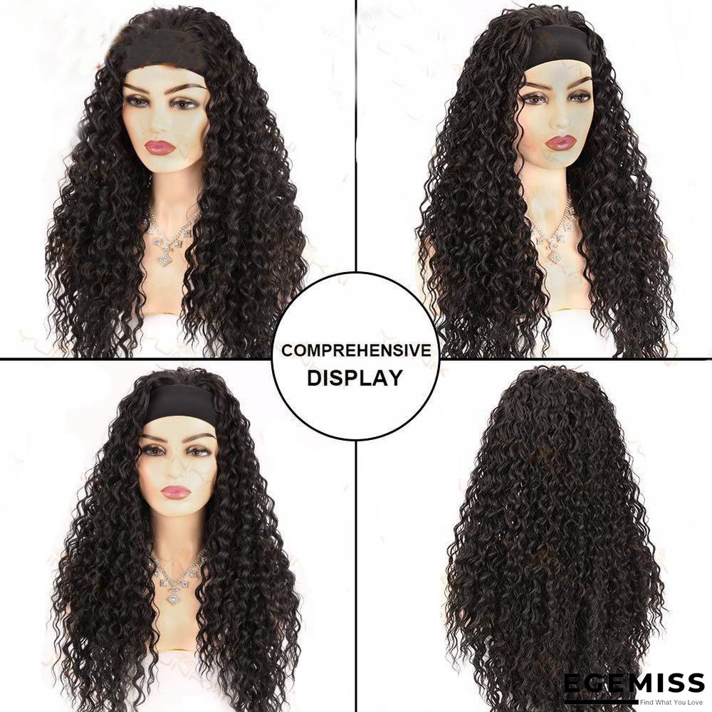 Turban Wig Ice Silk Hair Band Long Curly Hair Set | EGEMISS