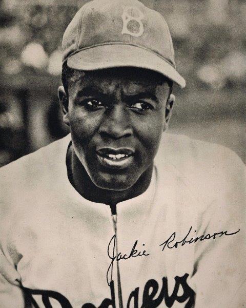 REPRINT - JACKIE ROBINSON Signed Dodgers Glossy 8 x 10 Photo Poster painting RP