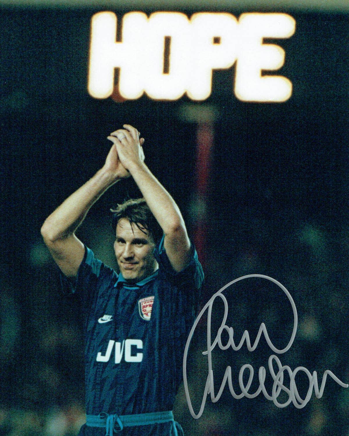 Paul MERSON SIGNED Autograph 10x8 RARE Photo Poster painting Arsenal v AC Milan AFTAL COA