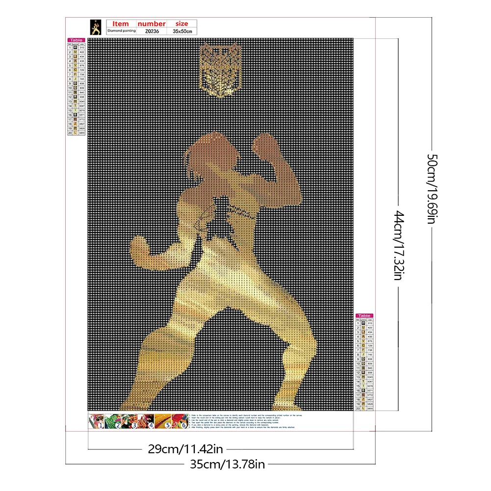 Full Round Diamond Painting 35*50cm - Attack On Titan - Silhouette