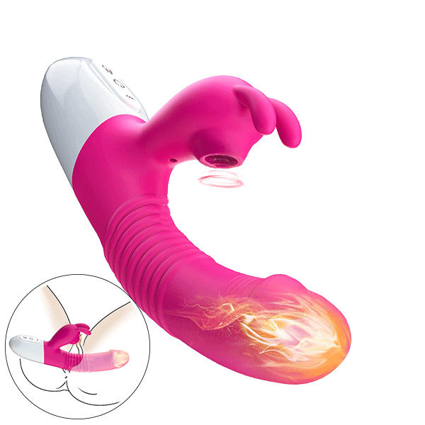 Flaris - Rabbit Vibrator Heating Clit Suction G-spot Stimulator By Rose Toy