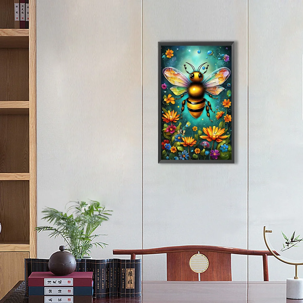 Diamond Painting - Full Round Drill - Flower Bee(Canvas|30*50cm)