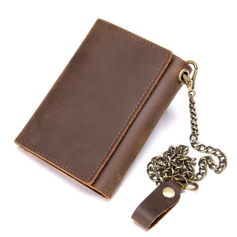 Mens RFID Blocking Retro Personality Leather Wallet