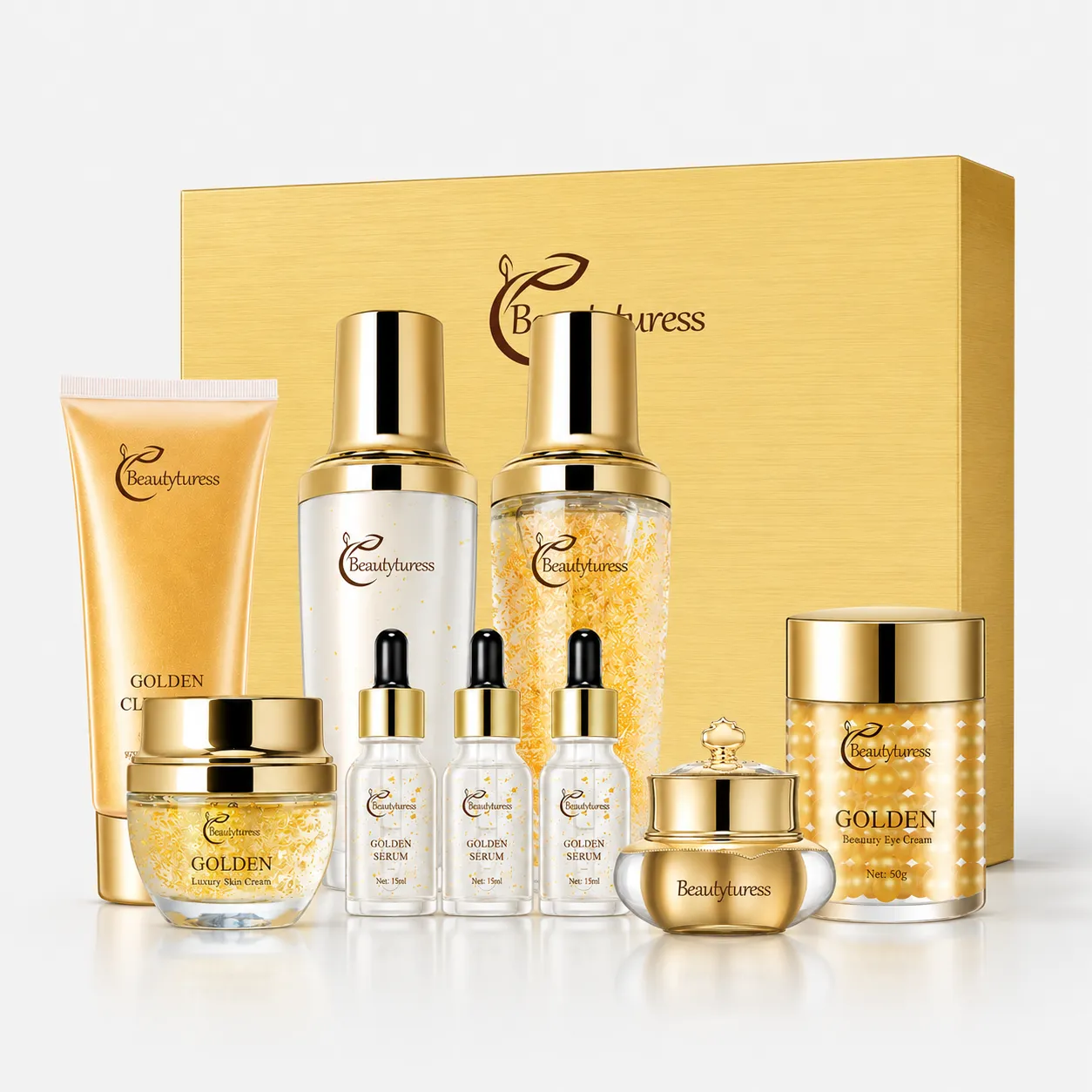 24K Gold Wrinkle Correcting Skincare Set (9pcs)