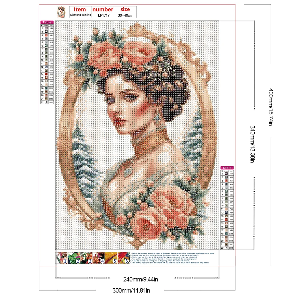 Full Round Diamond Painting 30*40cm - Noblewoman