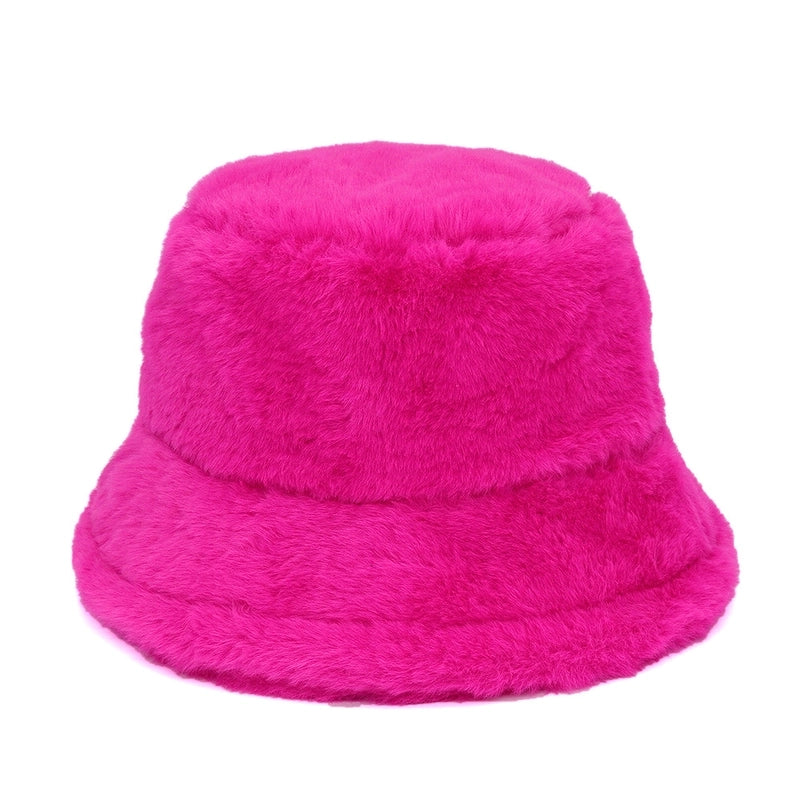 Autumn And Winter Hat Women’s New Rabbit Velvet Fisherman Hat Solid Color Candy Color Warm Thick Plush Basin Hat Japanese Fashion