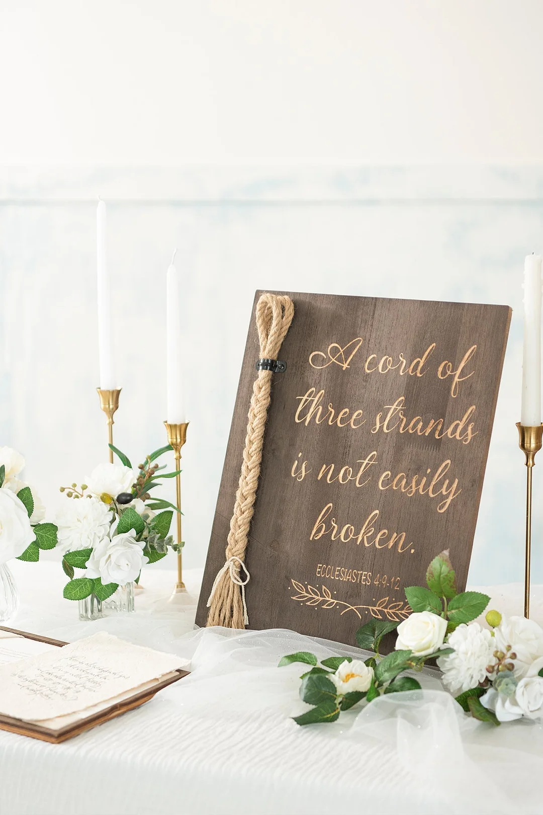 Strand of Three Cords Wedding Ceremony Sign - A Cord of Three Strands is not Easily Broken