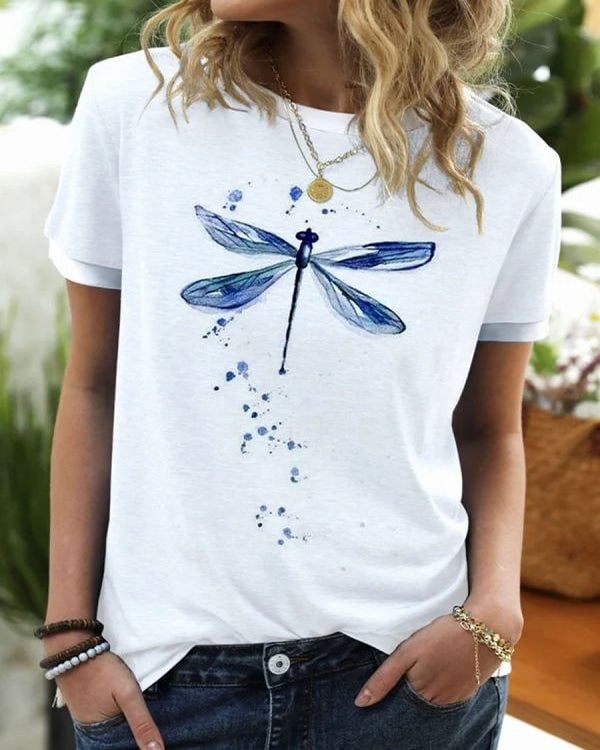 Fashion Casual Round Neck Short Sleeve Top