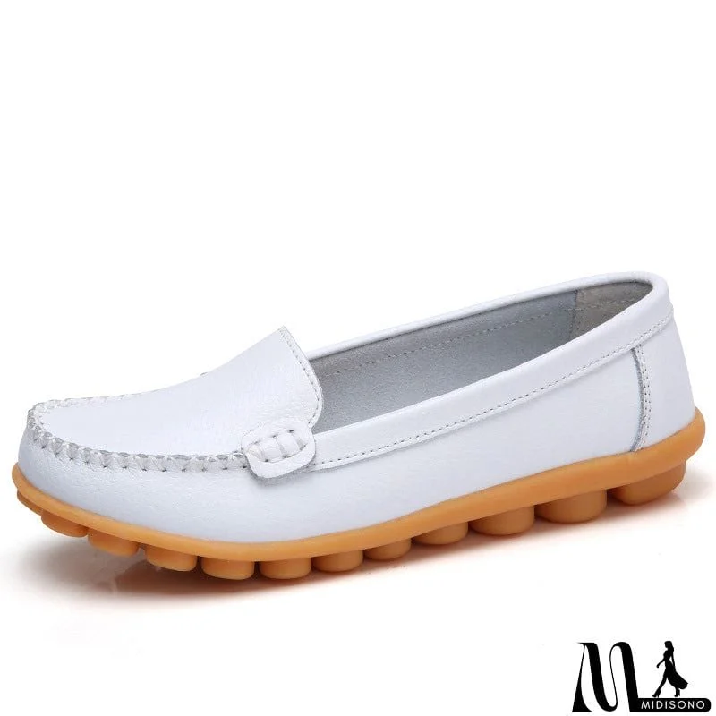 MidiSono - Non-Slip Soft Sole Solid Color Loafers