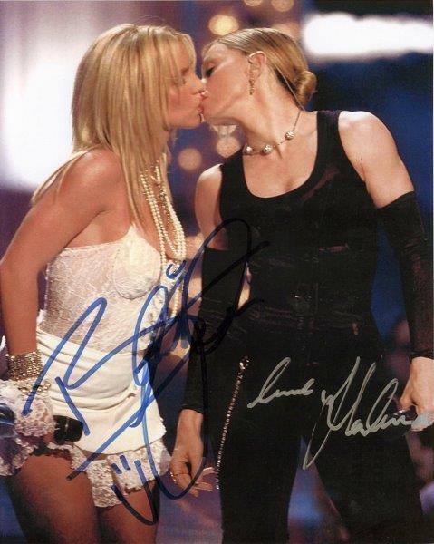 REPRINT - BRITNEY SPEARS - MADONNA Kiss Autographed Signed 8 x 10 Photo Poster painting Poster