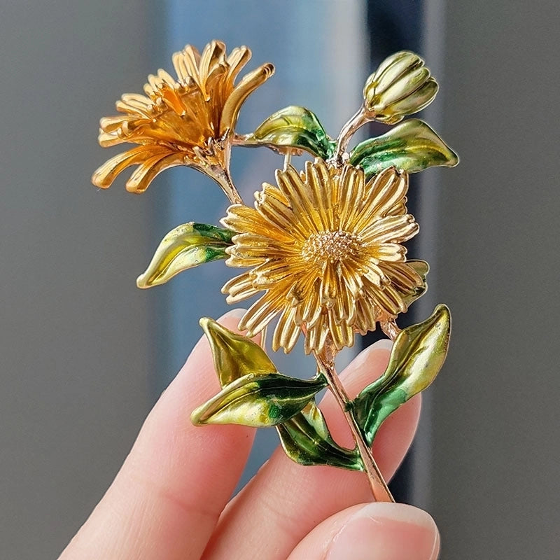 Minimalist Pin Flower Alloy Enamel Plating Women’s Brooches