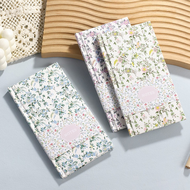 노트 - A6 빈티지 꽃무늬 표지, 내지 백지