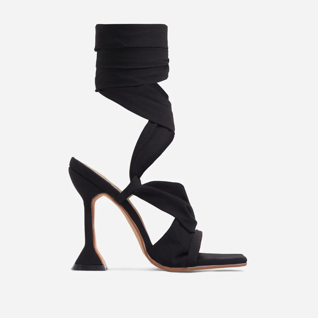Qengg Designer Women's Sandals 2022 High Heels Ankle Strap Silk Ladies Party Wedding Stiletto Large Size Ladies Summer Shoes