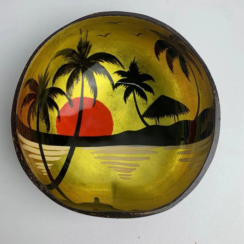 Pastoral Solid Color Coconut Shell Charcoal Shell Tableware 1 Piece