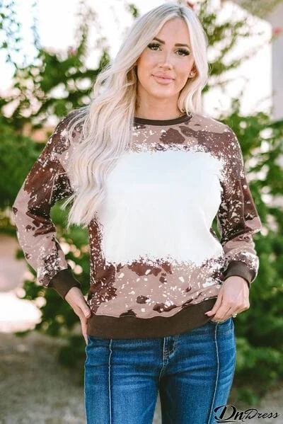 Printed Round Neck Long Sleeve T-Shirt