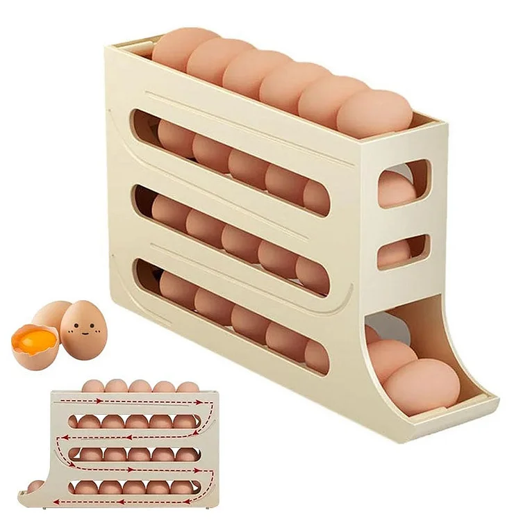 Egg Holder for Fridge, Eggs Dispenser Auto Rolling slivor
