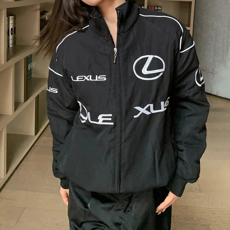 Unisex Racing Style Street Fashion Loose Racing Casual Print Jacket