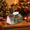 Christmas Poinsettia Butterfly 24cm DIY Diamond Painting Rhinestones Decorative Tissue Box Reusable Crystal Mosaic PU Tissue Holder for Home Car Desk Decoration Craft