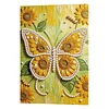 DIY Pearl Painting Sunflower Butterfly for Home Wall Decor with Frame(30x40cm)